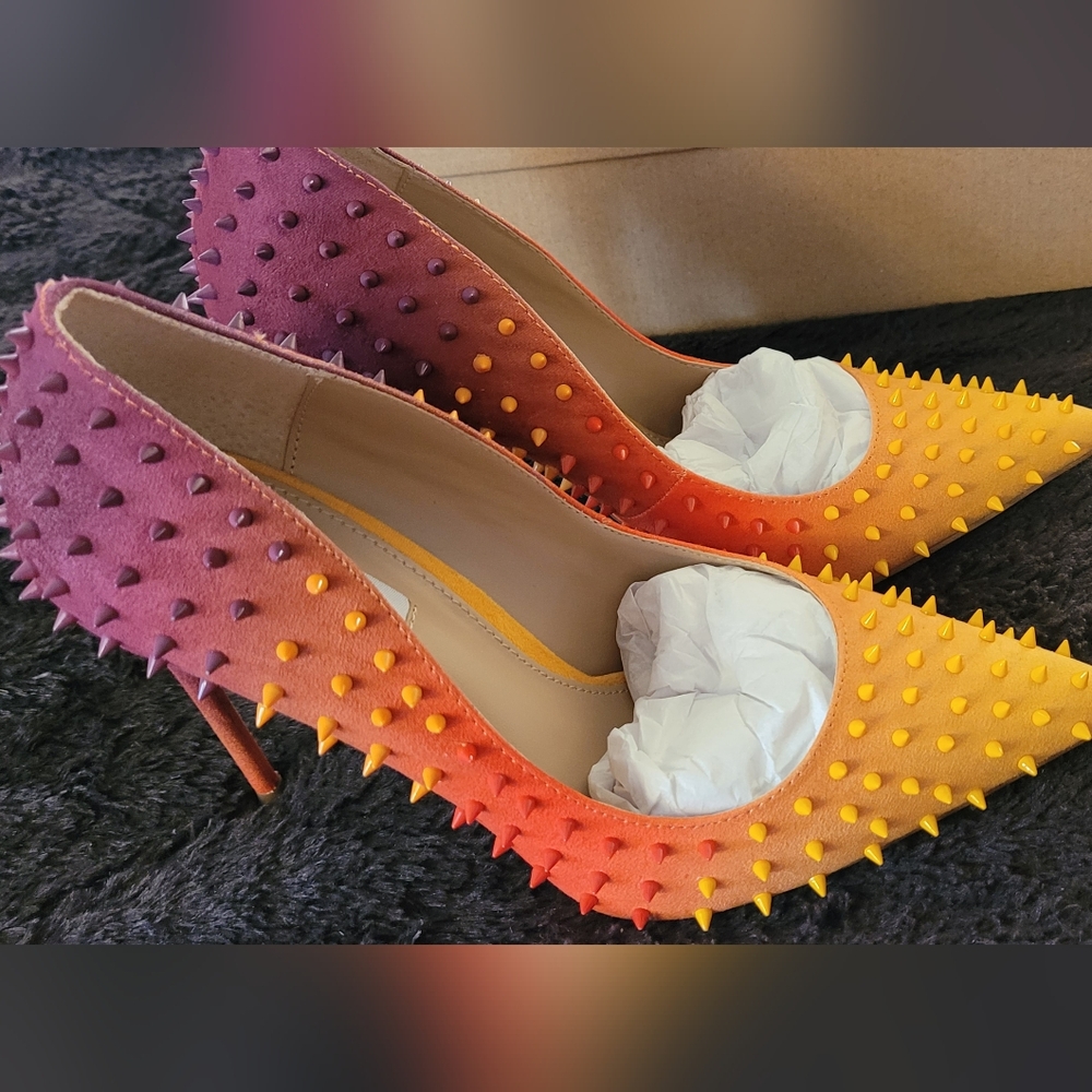 Steve Madden Yellow and Purple Spiked Heels - Picture 8 of 12